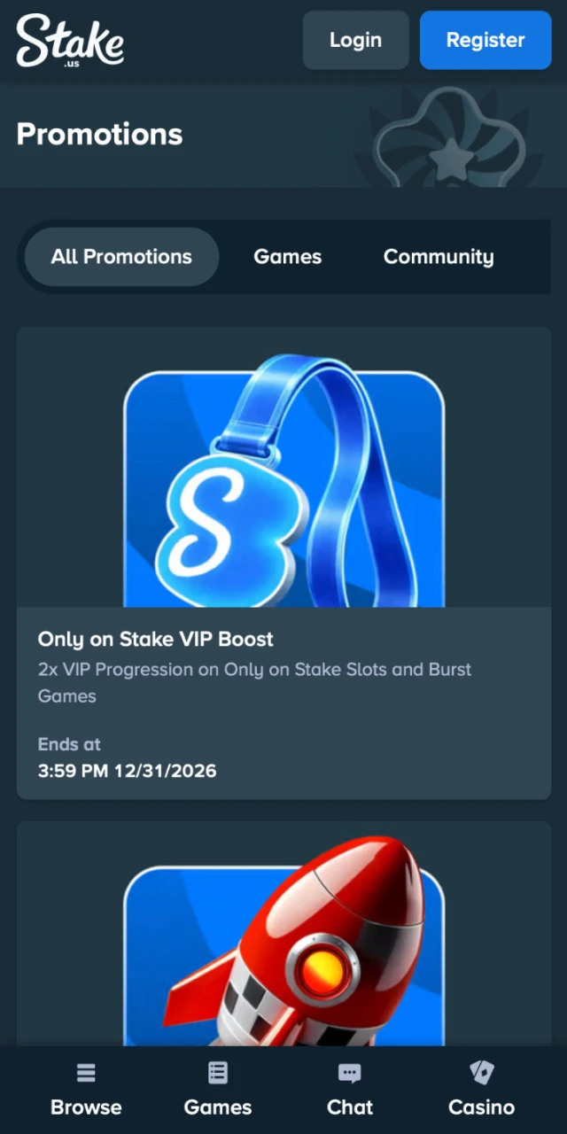 Stake app interface.