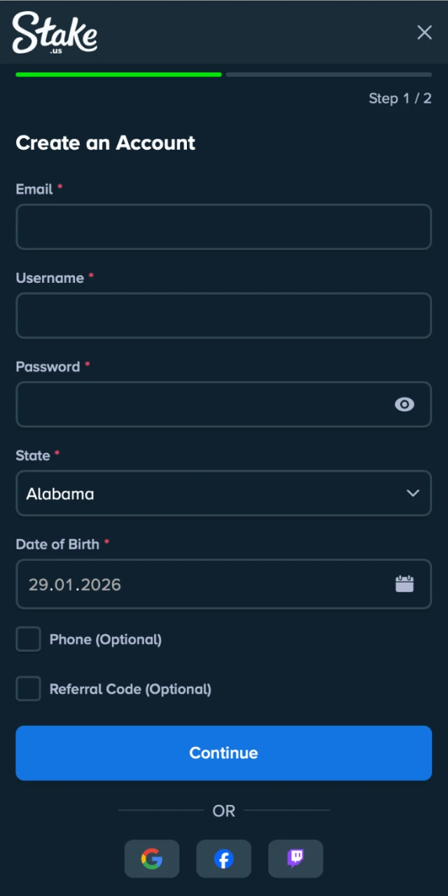 Stake app interface.