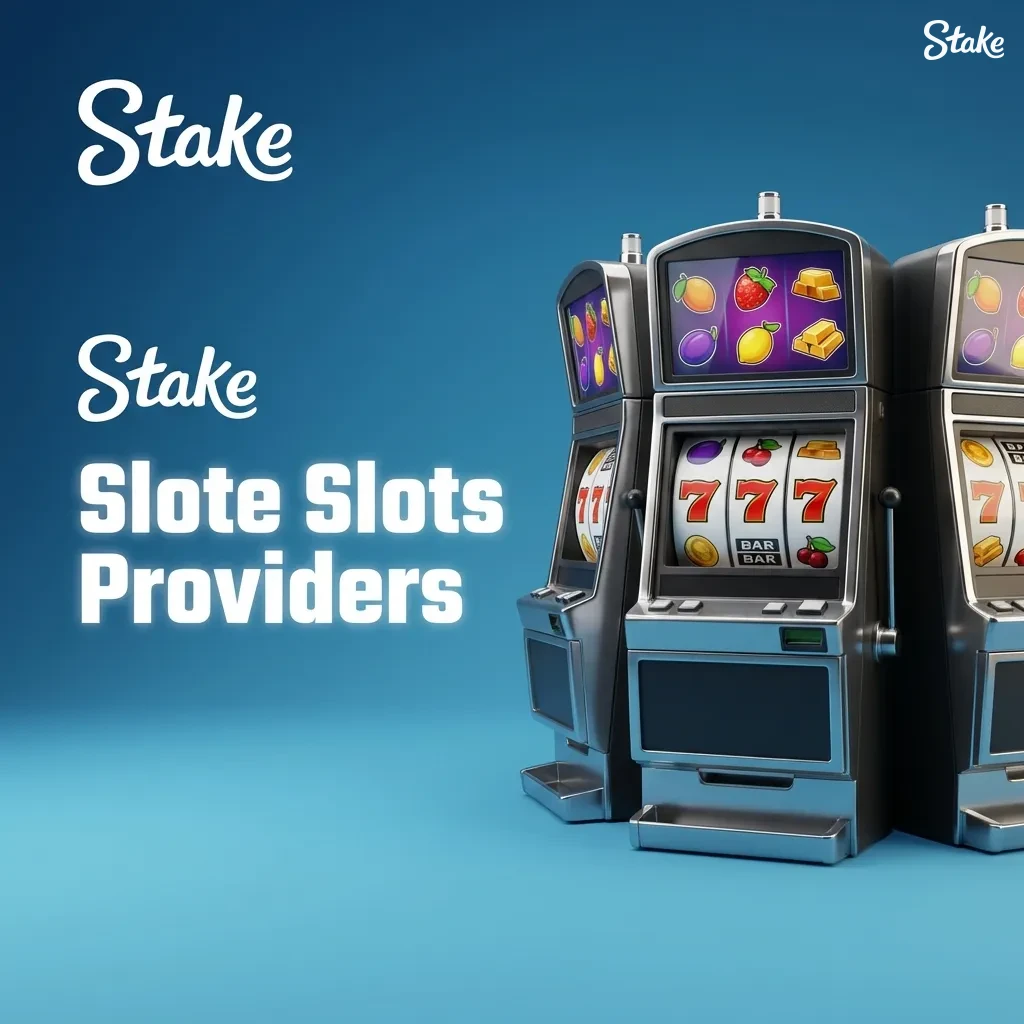 Grid of Stake casino slot providers with logos and game counts, highlighting popular studios and variety of titles.