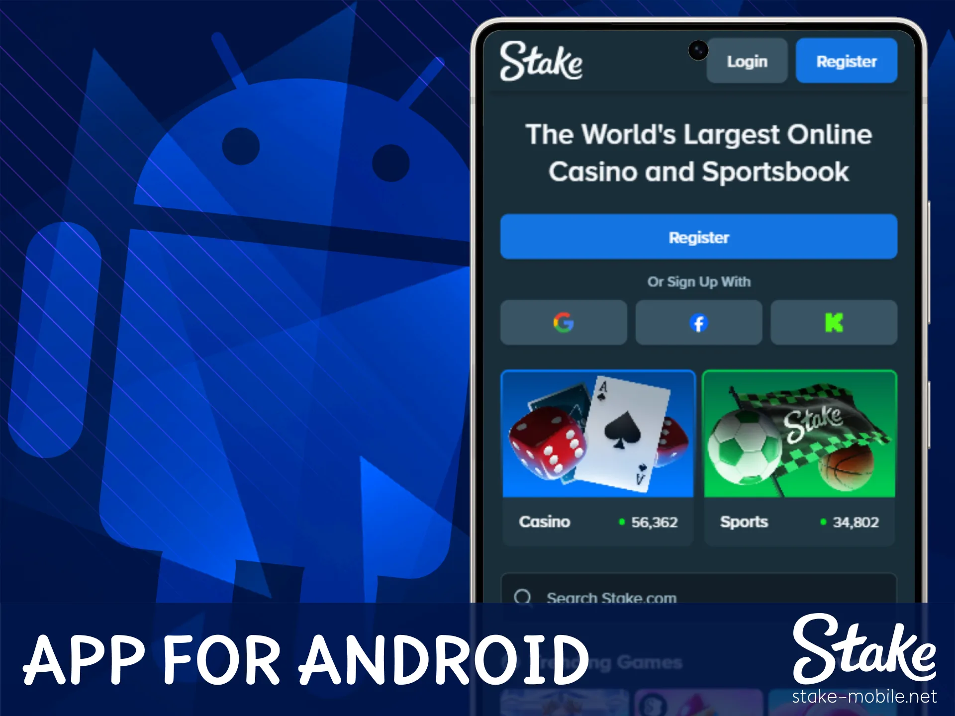 Check the technical specifications and system details for the Stake Android application.
