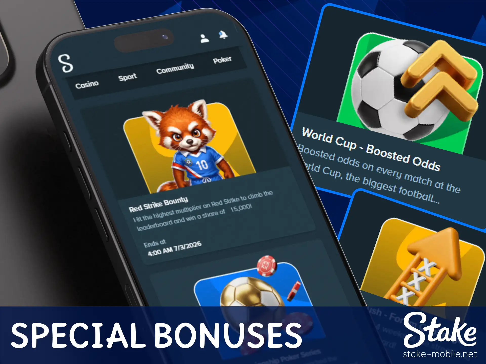 Unlock exclusive promotions and rewards after installing the Stake mobile app in India.