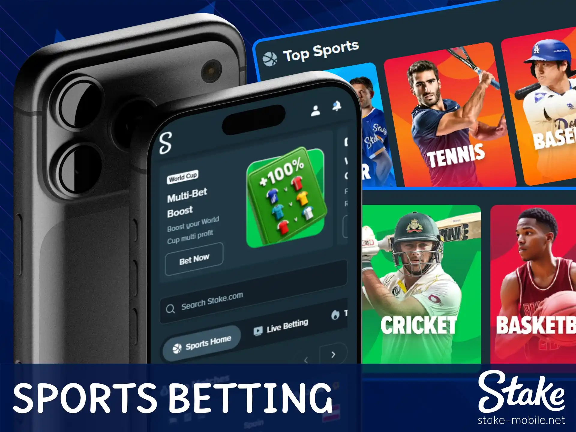 Discover the wide range of online sports betting markets available inside the Stake app.